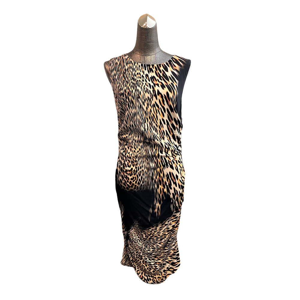 NICOLE MILLER Artelier Lauren Time Warp Leopard Dress Size 8